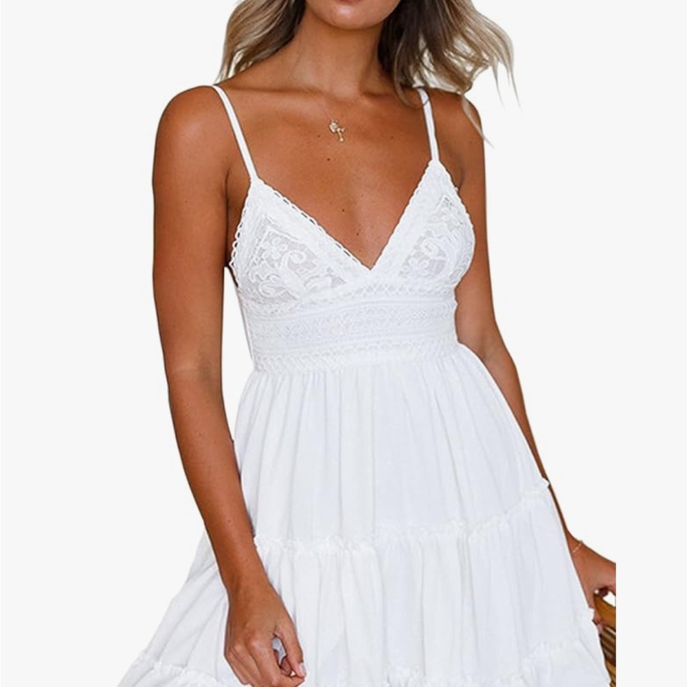 Elegant White Lace Summer Dress